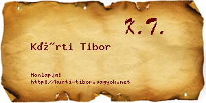 Kürti Tibor névjegykártya