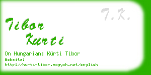 tibor kurti business card